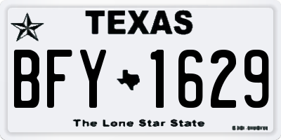 TX license plate BFY1629