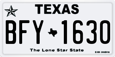 TX license plate BFY1630