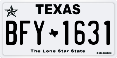 TX license plate BFY1631