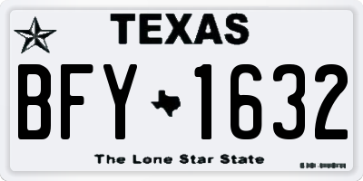 TX license plate BFY1632
