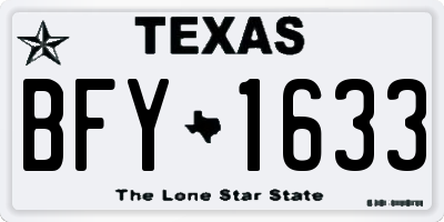 TX license plate BFY1633