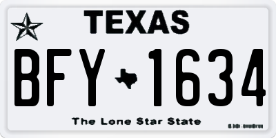 TX license plate BFY1634