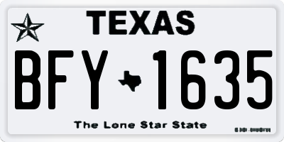 TX license plate BFY1635