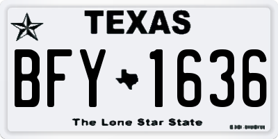 TX license plate BFY1636