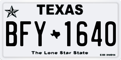 TX license plate BFY1640