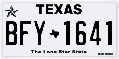 TX license plate BFY1641