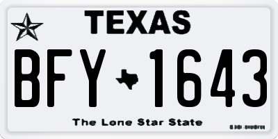TX license plate BFY1643