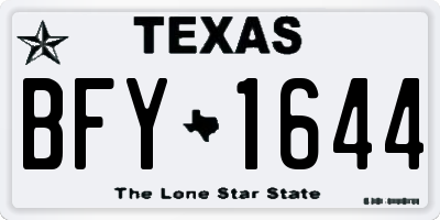 TX license plate BFY1644