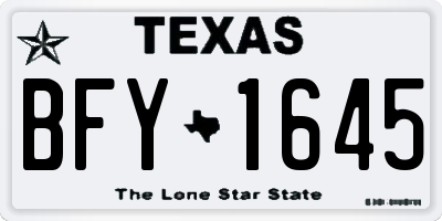TX license plate BFY1645