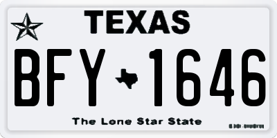 TX license plate BFY1646