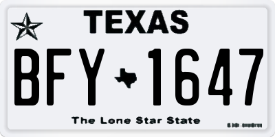 TX license plate BFY1647