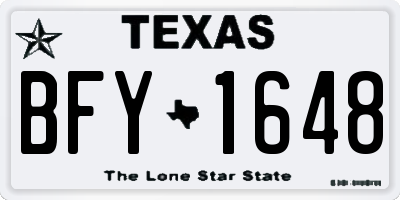 TX license plate BFY1648