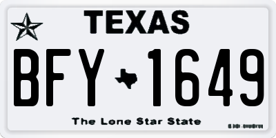 TX license plate BFY1649