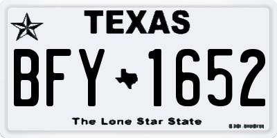 TX license plate BFY1652