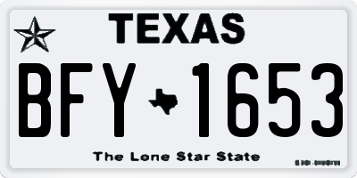 TX license plate BFY1653