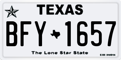 TX license plate BFY1657