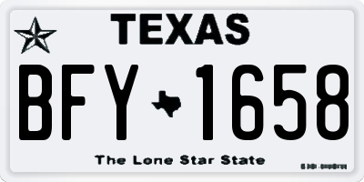 TX license plate BFY1658