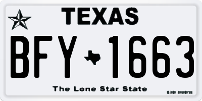 TX license plate BFY1663