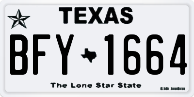 TX license plate BFY1664