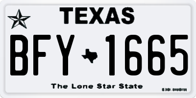 TX license plate BFY1665