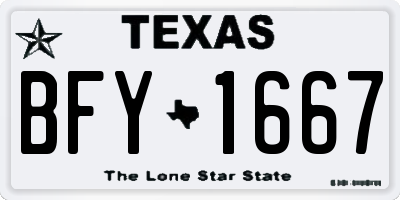 TX license plate BFY1667