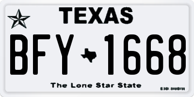 TX license plate BFY1668