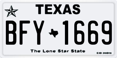TX license plate BFY1669