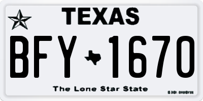 TX license plate BFY1670