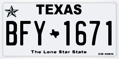 TX license plate BFY1671