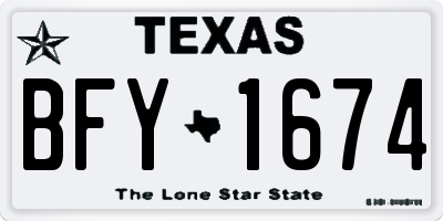 TX license plate BFY1674