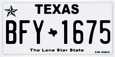 TX license plate BFY1675