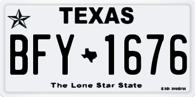 TX license plate BFY1676