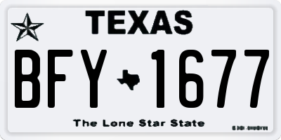 TX license plate BFY1677