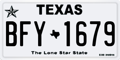 TX license plate BFY1679