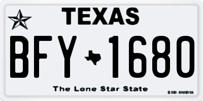 TX license plate BFY1680
