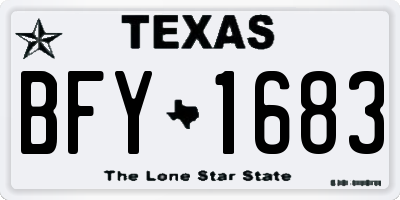 TX license plate BFY1683