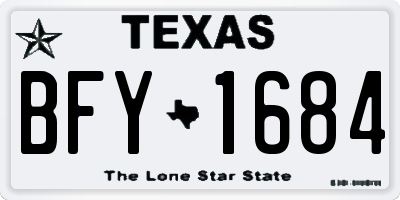 TX license plate BFY1684