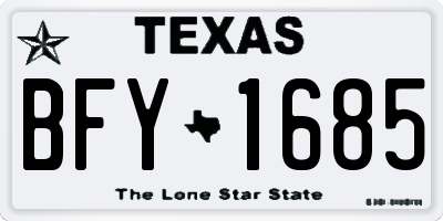 TX license plate BFY1685