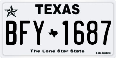 TX license plate BFY1687