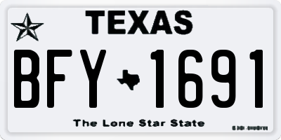 TX license plate BFY1691