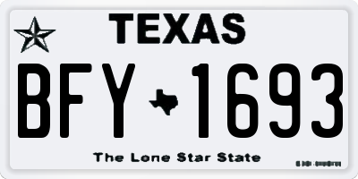 TX license plate BFY1693
