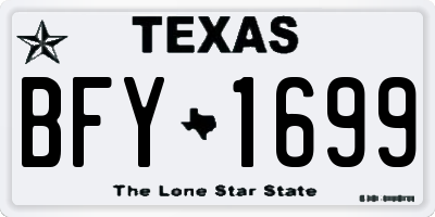 TX license plate BFY1699