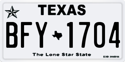 TX license plate BFY1704