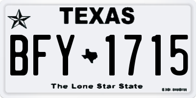 TX license plate BFY1715