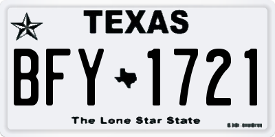 TX license plate BFY1721