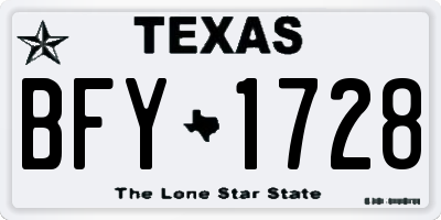 TX license plate BFY1728