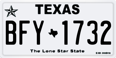 TX license plate BFY1732