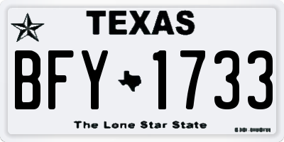 TX license plate BFY1733