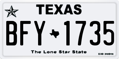 TX license plate BFY1735