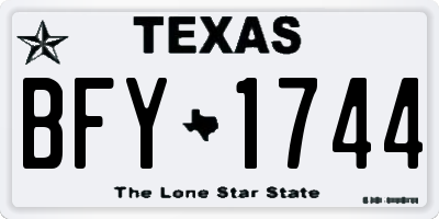 TX license plate BFY1744
